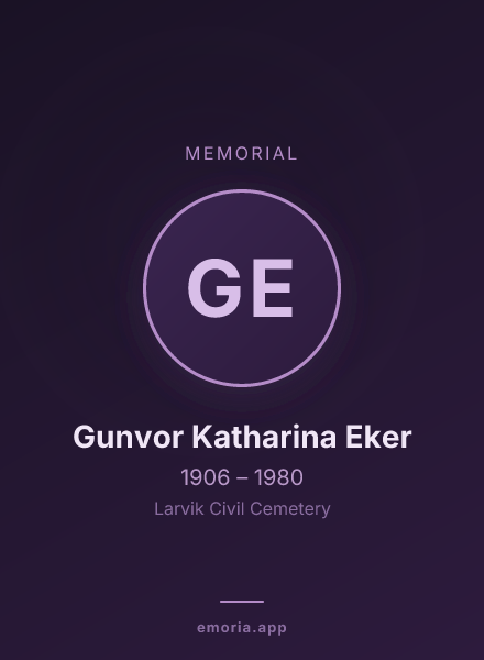 Memorial portrait of Gunvor Katharina Eker