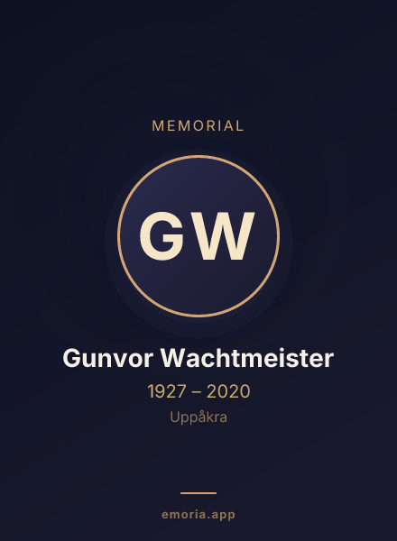 Memorial portrait of Gunvor Wachtmeister