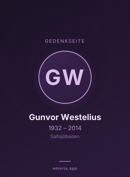 Gedenkportrait von Gunvor Westelius