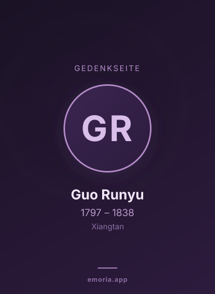 Gedenkportrait von Guo Runyu