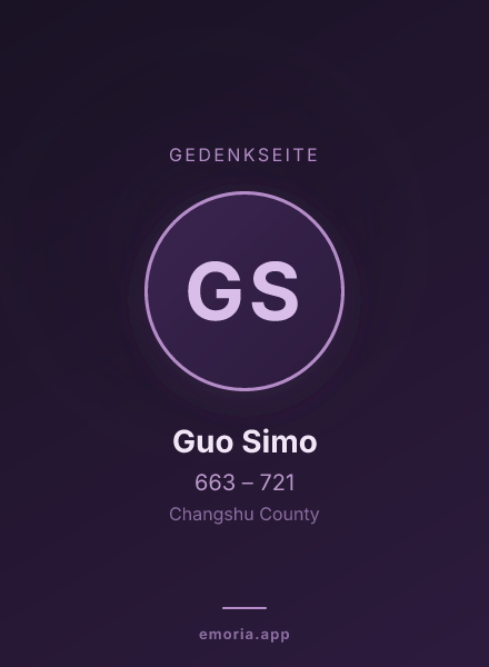 Gedenkportrait von Guo Simo