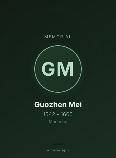 Memorial portrait of Guozhen Mei