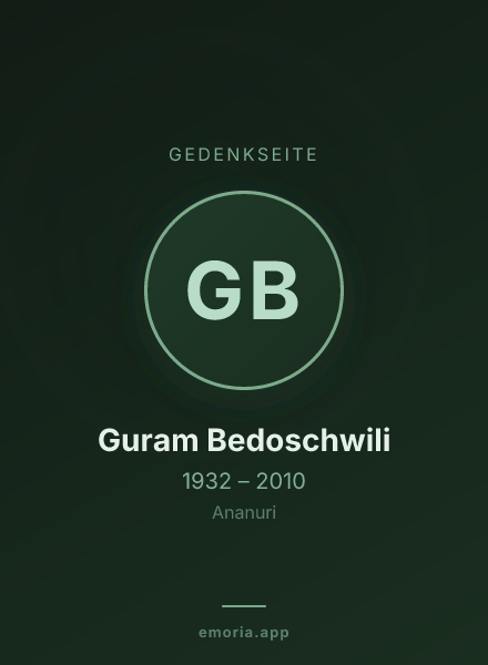 Gedenkportrait von Guram Bedoschwili