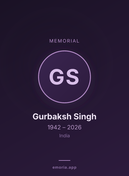 Memorial portrait of Gurbaksh Singh
