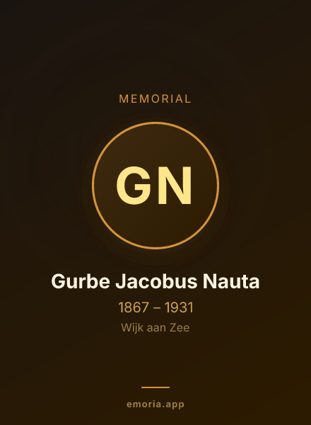 Memorial portrait of Gurbe Jacobus Nauta