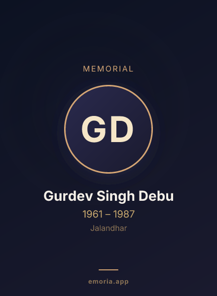 Memorial portrait of Gurdev Singh Debu