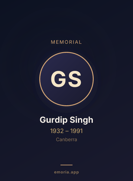 Memorial portrait of Gurdip Singh
