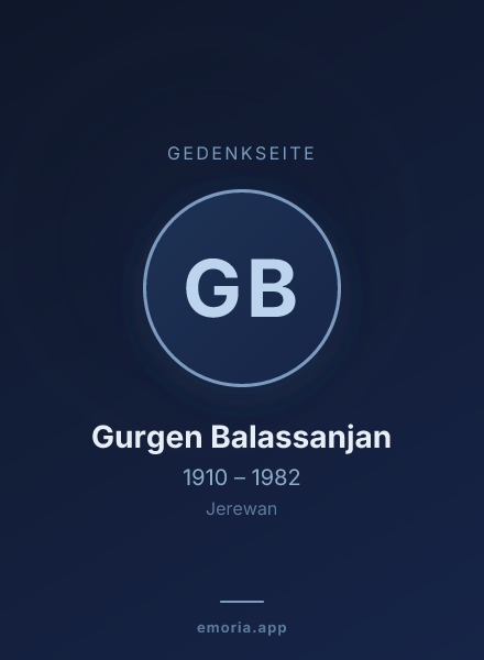 Gedenkportrait von Gurgen Balassanjan