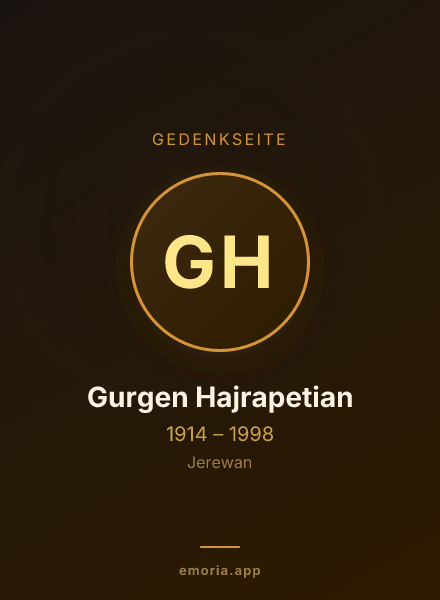 Gedenkportrait von Gurgen Hajrapetian