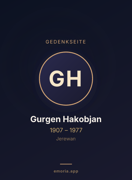 Gedenkportrait von Gurgen Hakobjan