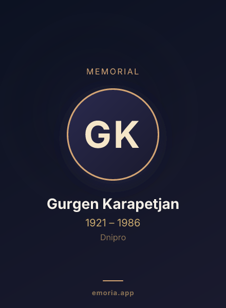 Memorial portrait of Gurgen Karapetjan