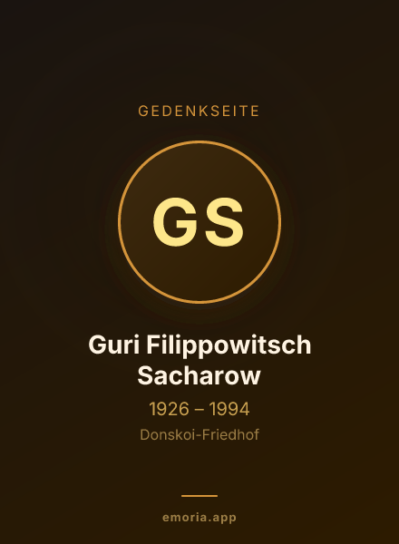 Gedenkportrait von Guri Filippowitsch Sacharow