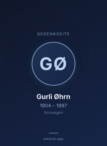 Gedenkportrait von Gurli Øhrn