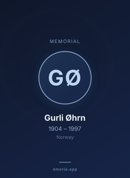 Memorial portrait of Gurli Øhrn
