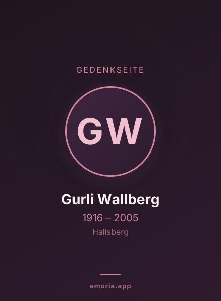 Gedenkportrait von Gurli Wallberg