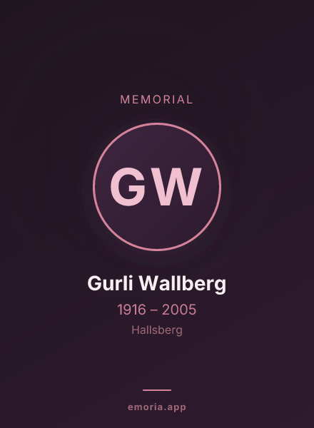 Memorial portrait of Gurli Wallberg