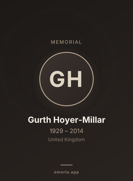 Memorial portrait of Gurth Hoyer-Millar