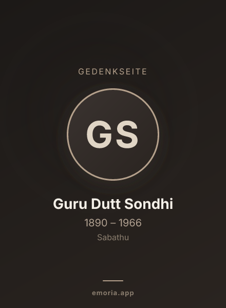 Gedenkportrait von Guru Dutt Sondhi