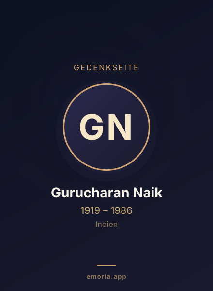 Gedenkportrait von Gurucharan Naik
