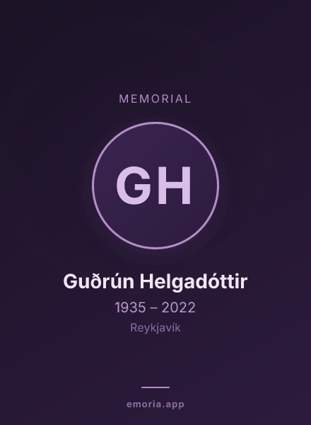 Memorial portrait of Guðrún Helgadóttir