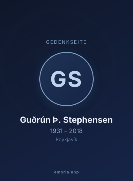 Gedenkportrait von Guðrún Þ. Stephensen