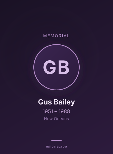 Memorial portrait of Gus Bailey