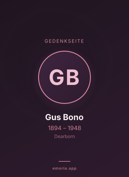 Gedenkportrait von Gus Bono