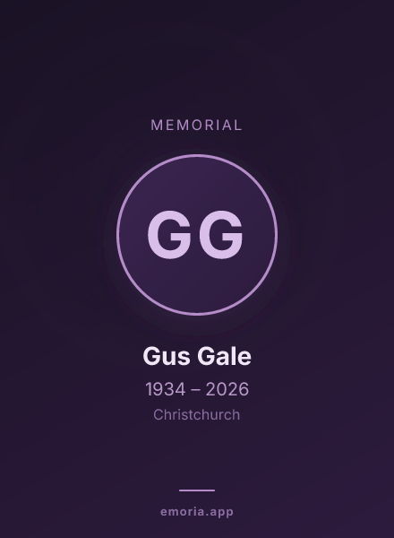 Memorial portrait of Gus Gale