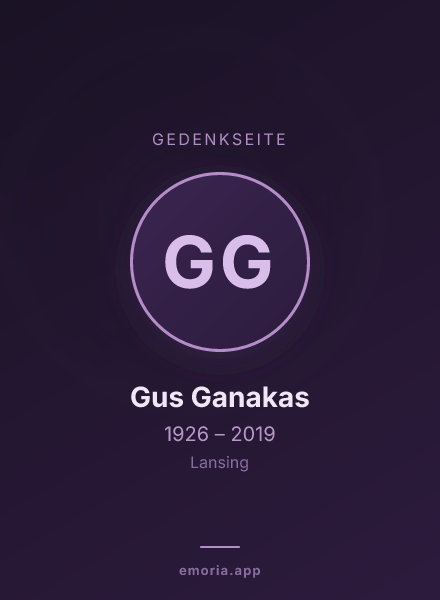 Gedenkportrait von Gus Ganakas