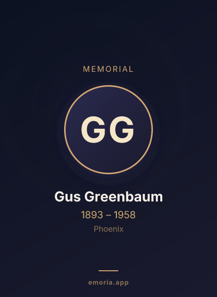 Memorial portrait of Gus Greenbaum