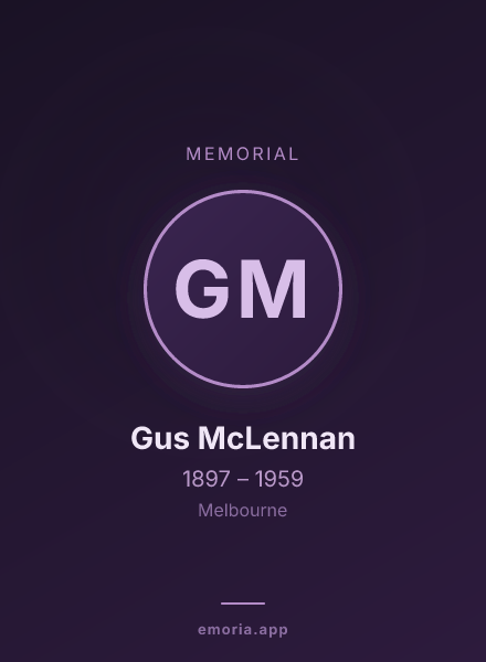 Memorial portrait of Gus McLennan