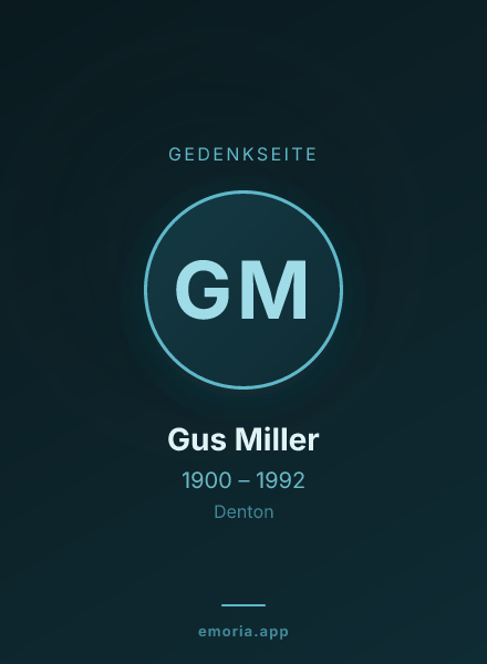 Gedenkportrait von Gus Miller