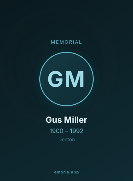 Memorial portrait of Gus Miller