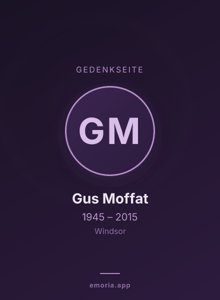 Gedenkportrait von Gus Moffat