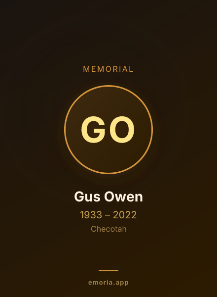 Memorial portrait of Gus Owen