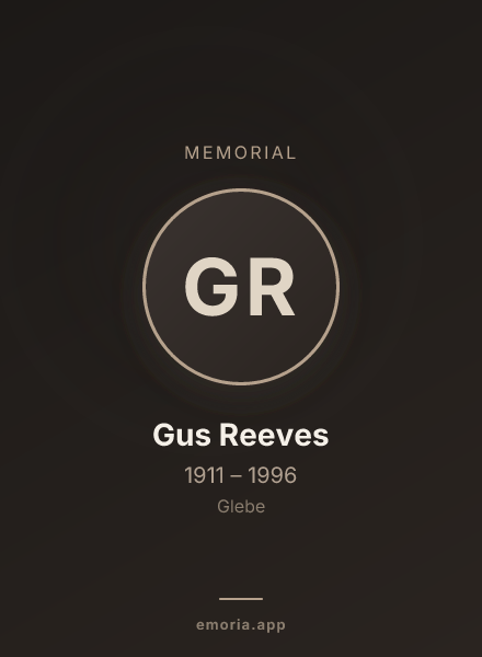 Memorial portrait of Gus Reeves