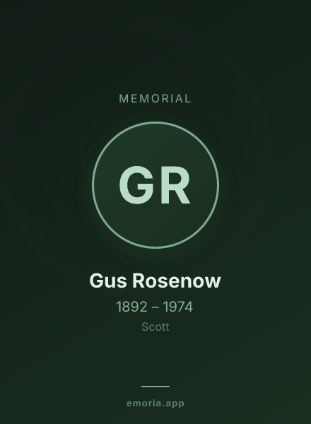 Memorial portrait of Gus Rosenow