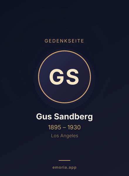 Gedenkportrait von Gus Sandberg