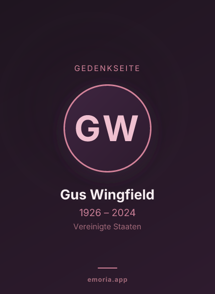 Gedenkportrait von Gus Wingfield