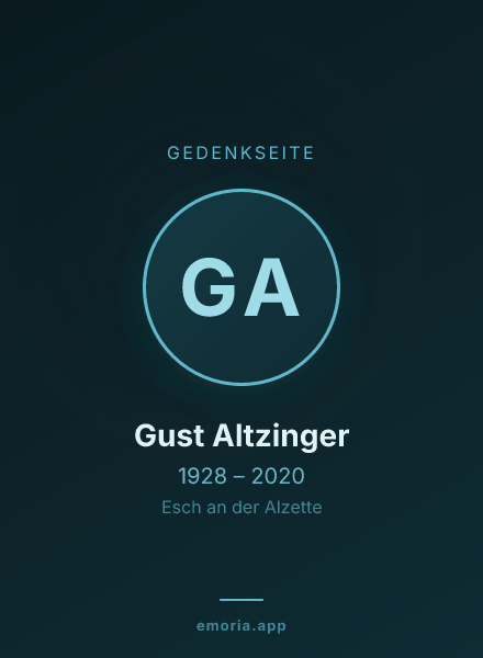 Gedenkportrait von Gust Altzinger