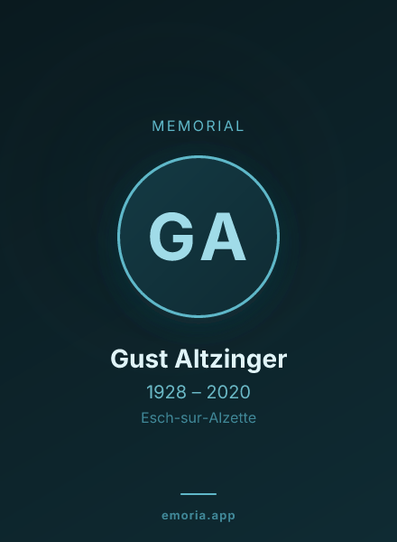 Memorial portrait of Gust Altzinger