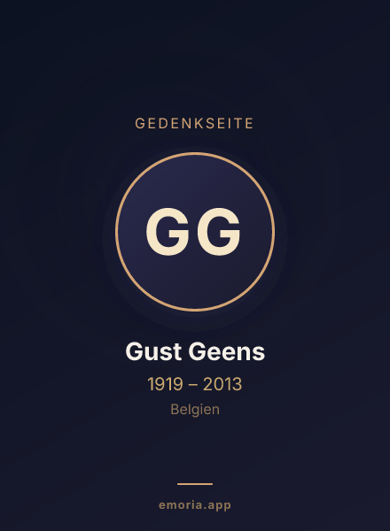 Gedenkportrait von Gust Geens