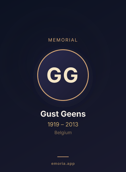 Memorial portrait of Gust Geens