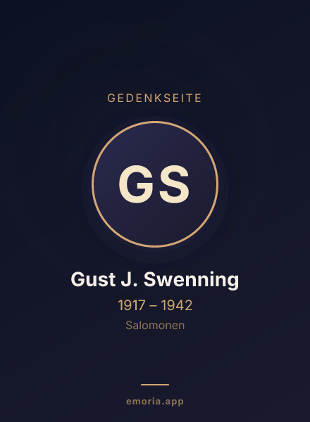 Gedenkportrait von Gust J. Swenning