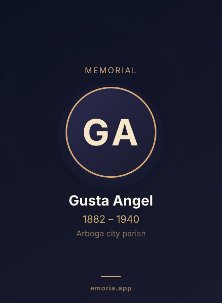 Memorial portrait of Gusta Angel