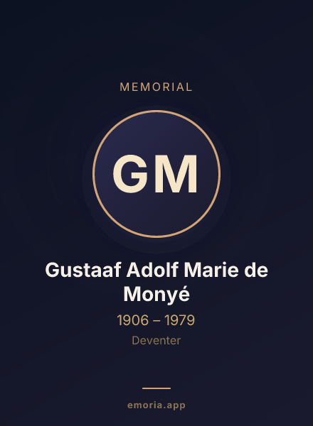 Memorial portrait of Gustaaf Adolf Marie de Monyé