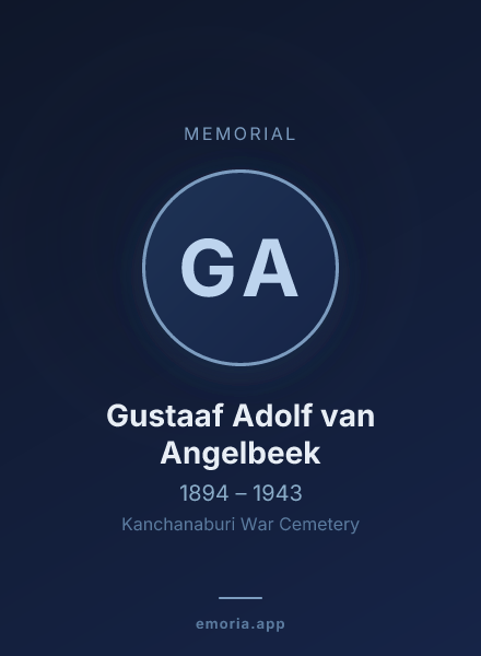 Memorial portrait of Gustaaf Adolf van Angelbeek