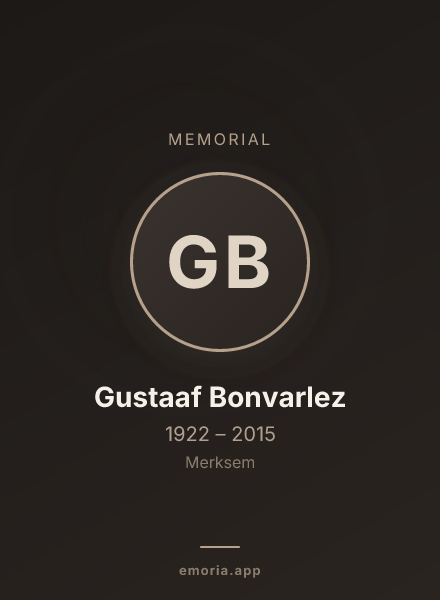 Memorial portrait of Gustaaf Bonvarlez