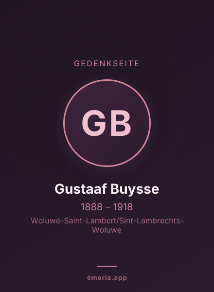 Gedenkportrait von Gustaaf Buysse