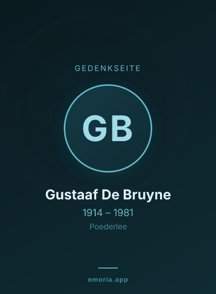 Gedenkportrait von Gustaaf De Bruyne